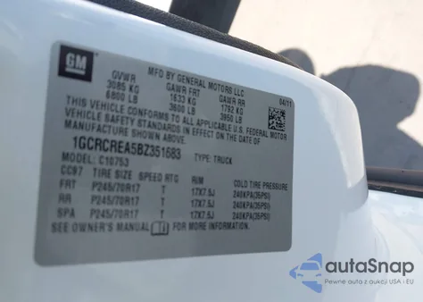 2011 Chevrolet Silverado 1500 Ls from USA, damaged, VIN 1GCRCREA5BZ351683